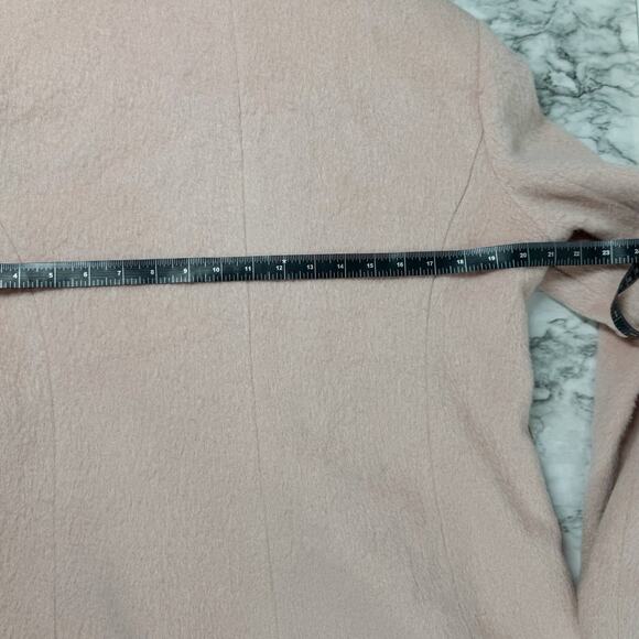 Guess Wool Blend Coat Womens Large Soft Pink Fuzzy Hooded Jacket Peacoat - Picture 9 of 9